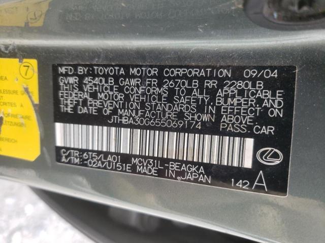 Photo 10 from auction – 2005 LEXUS ES 330 with VIN JTHBA30G655069174