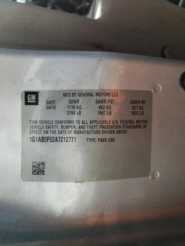 Photo 10 from auction – 2010 CHEVROLET COBALT LS with VIN 1G1AB5F52A7212771