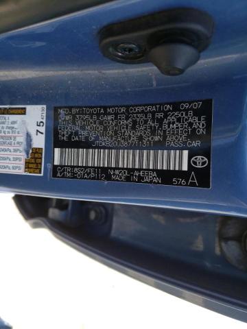 Photo 10 from auction – 2008 TOYOTA PRIUS with VIN JTDKB20U387711311