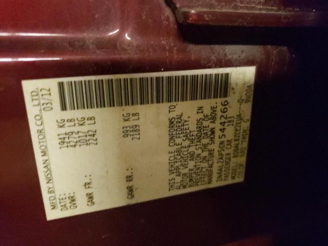 Photo 10 from auction – 2012 NISSAN ALTIMA BAS with VIN 1N4AL2AP5CN544266