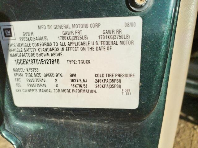 Photo 10 from auction – 2001 CHEVROLET SILVERADO with VIN 1GCEK19T01E127810