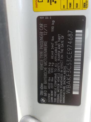 Photo 10 from auction – 2012 BMW 328 XI with VIN WBAKF3C53CE974687