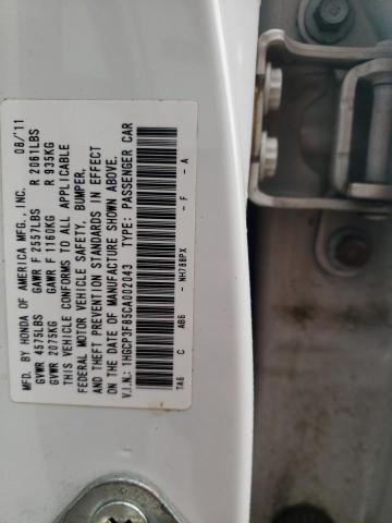 Photo 10 from auction – 2012 HONDA ACCORD EXL with VIN 1HGCP3F85CA002043