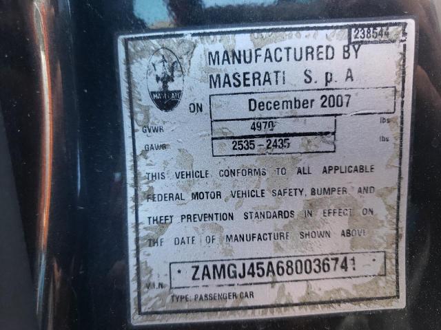 Photo 10 from auction – 2008 MASERATI GRANTURISM with VIN ZAMGJ45A680036741
