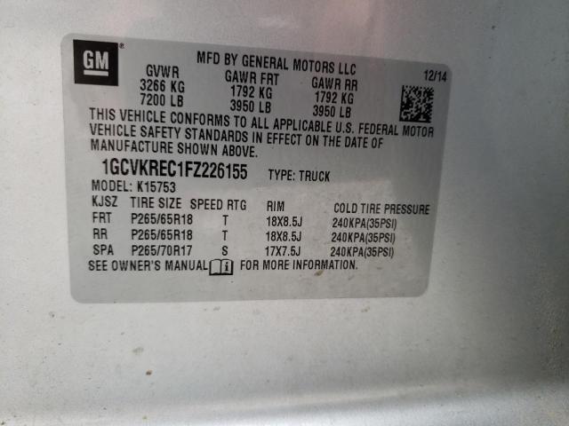 Photo 10 from auction – 2015 CHEVROLET silverado with VIN 1GCVKREC1FZ226155