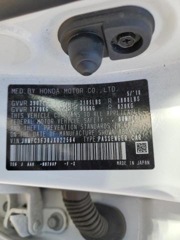 Photo 10 from auction – 2018 HONDA CIVIC EX with VIN JHMFC1F30JX022564
