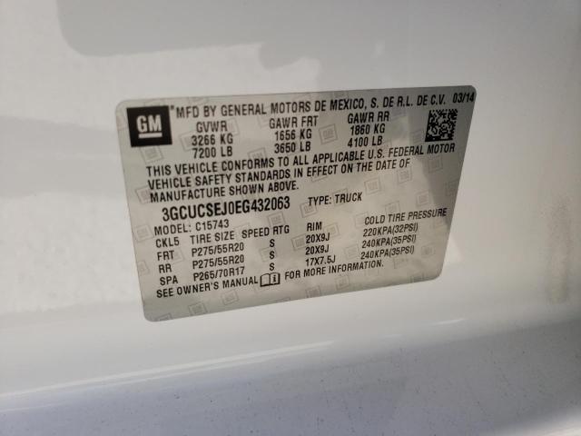 Photo 10 from auction – 2014 CHEVROLET SILVERADO with VIN 3GCUCSEJ0EG432063