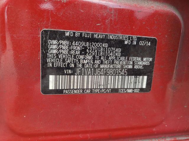 Photo 10 from auction – 2015 SUBARU WRX LIMITE with VIN JF1VA1J64F9803545