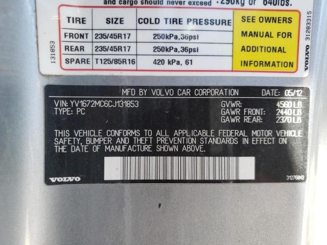 Photo 10 from auction – 2012 VOLVO C70 T5 with VIN YV1672MC6CJ131853