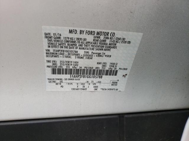 Photo 10 from auction – 2016 FORD TAURUS LIM with VIN 1FAHP2F81GG105788