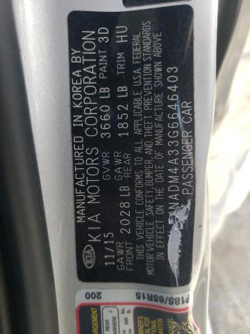 Photo 10 from auction – 2016 KIA RIO LX with VIN KNADM4A33G6646403