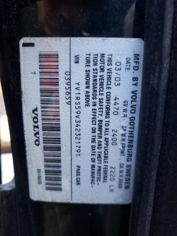Photo 10 from auction – 2004 VOLVO S60 with VIN YV1RS59V342321791