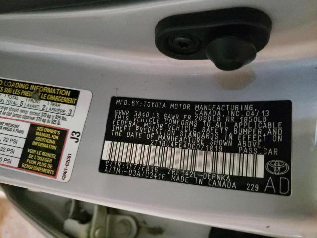 Фото 10 с аукциона – 2013 TOYOTA COROLLA BA с VIN 2T1BU4EE4DC071819