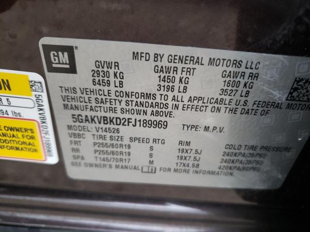 Photo 10 from auction – 2015 BUICK ENCLAVE with VIN 5GAKVBKD2FJ189969
