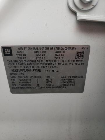 Photo 10 from auction – 2017 GMC TERRAIN SL with VIN 2GKFLPE36H6157956