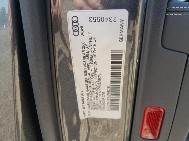 Photo 10 from auction – 2021 AUDI S4 PRESTIG with VIN WAUC4AF41MA086787