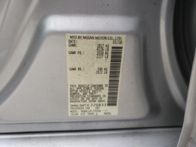 Photo 10 from auction – 2018 NISSAN ALTIMA 2.5 with VIN 1N4AL3AP7JC220833