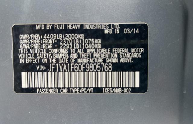 Photo 10 from auction – 2015 SUBARU WRX PREMIU with VIN JF1VA1F60F9805768