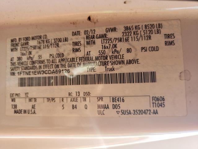 Photo 10 from auction – 2012 FORD ECONOLINE with VIN 1FTNE1EW3CDA69126