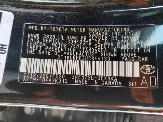 Photo 10 from auction – 2017 TOYOTA COROLLA L with VIN 2T1BURHE3HC844133