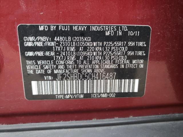 Photo 10 from auction – 2012 SUBARU FORESTER 2 with VIN JF2SHBDC5CH416487