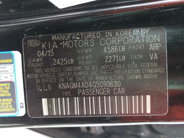 Photo 10 from auction – 2016 KIA OPTIMA HYB with VIN KNAGM4AD4G5093630