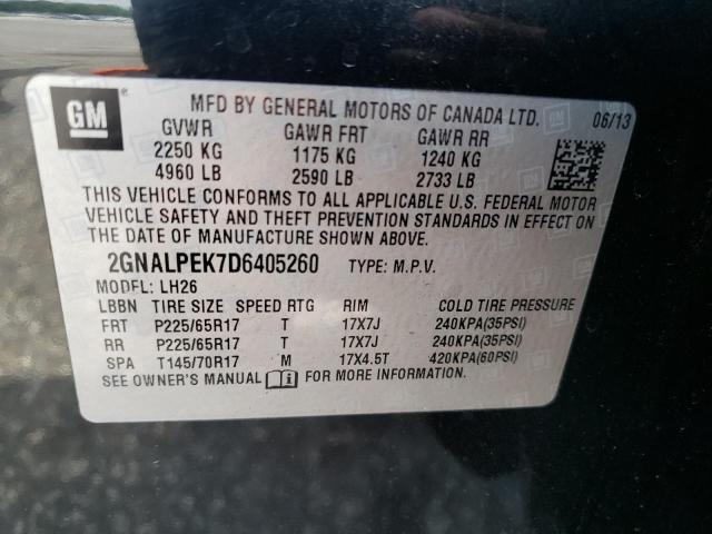 Photo 10 from auction – 2013 CHEVROLET EQUINOX LT with VIN 2GNALPEK7D6405260
