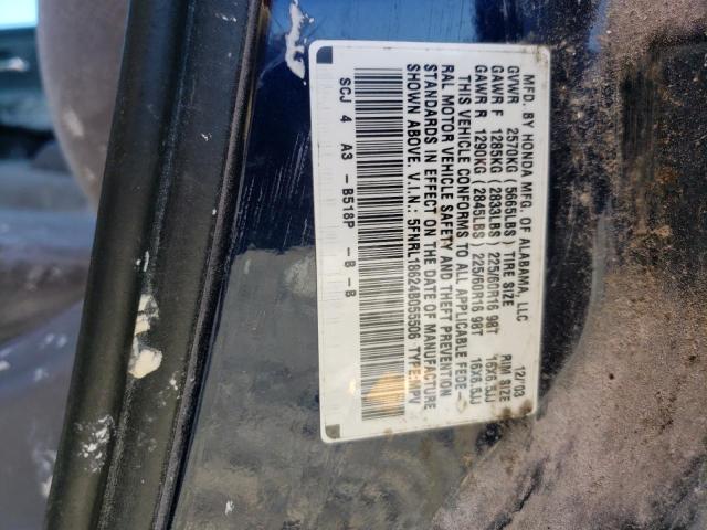 Photo 10 from auction – 2004 HONDA ODYSSEY EX with VIN 5FNRL18624B055506