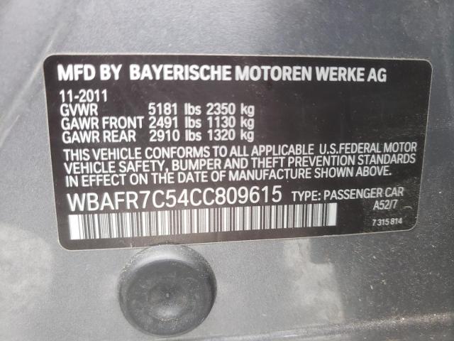 Photo 10 from auction – 2012 BMW 535 I with VIN WBAFR7C54CC809615