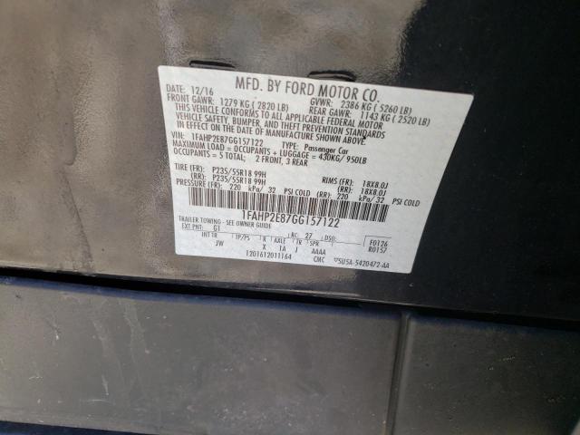 Photo 10 from auction – 2016 FORD TAURUS SEL with VIN 1FAHP2E87GG157122