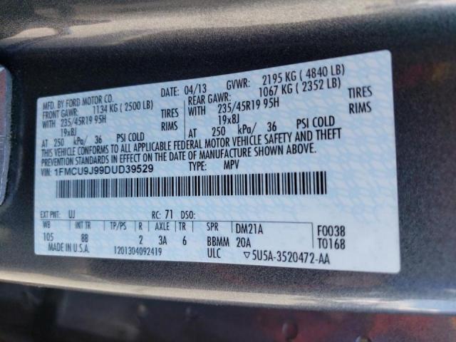 Photo 10 from auction – 2013 FORD ESCAPE TIT with VIN 1FMCU9J99DUD39529