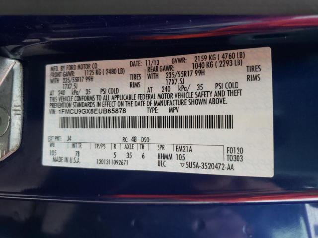 Photo 10 from auction – 2014 FORD ESCAPE SE with VIN 1FMCU9GX8EUB65878