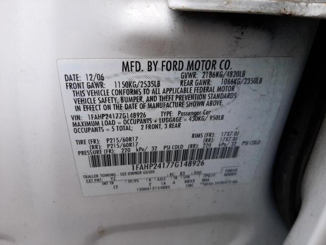 Photo 10 from auction – 2007 FORD FIVE HUNDR with VIN 1FAHP24177G148926