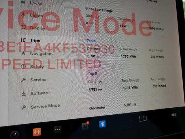 Photo 8 from auction – 2019 TESLA MODEL 3 with VIN 5YJ3E1EA4KF537030