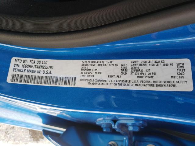 Photo 10 from auction – 2022 RAM 1500 LARAM with VIN 1C6SRFJT4NN232791