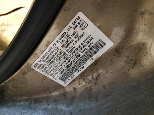 Photo 10 from auction – 2008 HONDA ODYSSEY EX with VIN 5FNRL38688B417890