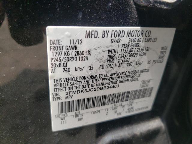 Photo 10 from auction – 2013 FORD EDGE SEL with VIN 2FMDK3JC2DBB34403