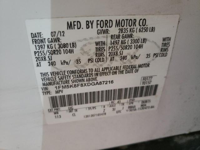 Photo 10 from auction – 2013 FORD EXPLORER L with VIN 1FM5K8F8XDGA87216