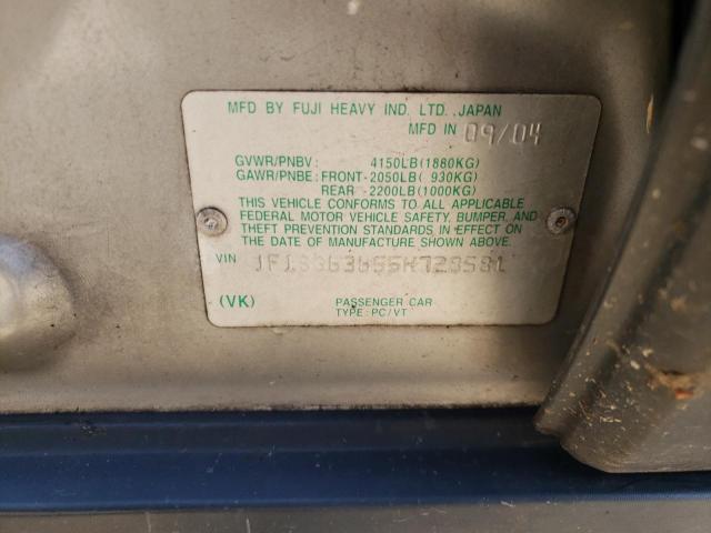 Photo 10 from auction – 2005 SUBARU FORESTER 2 with VIN JF1SG63655H728581