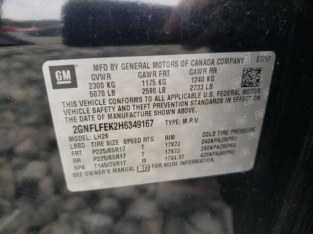 Photo 10 from auction – 2017 CHEVROLET EQUINOX LT with VIN 2GNFLFEK2H6349167