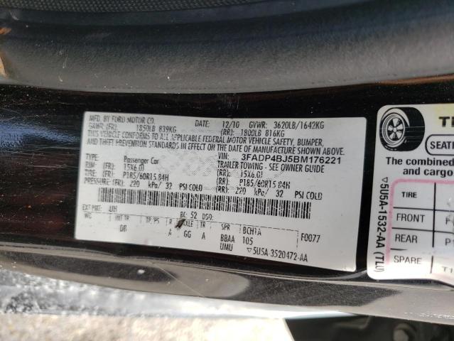 Photo 10 from auction – 2011 FORD FIESTA SE with VIN 3FADP4BJ5BM176221