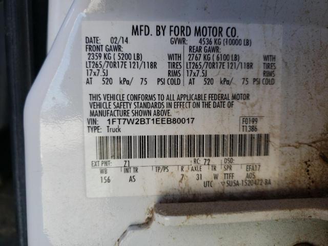 Photo 10 from auction – 2014 FORD F250 SUPER with VIN 1FT7W2BT1EEB80017