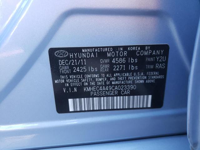 Photo 10 from auction – 2012 HYUNDAI SONATA HYB with VIN KMHEC4A49CA023390
