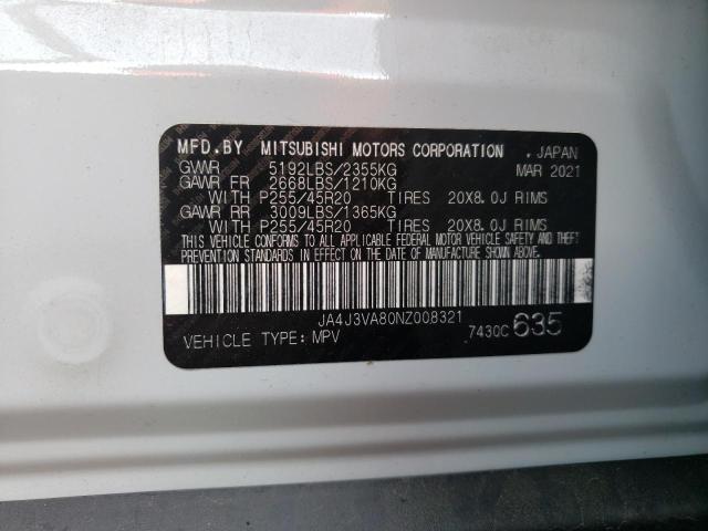 Photo 10 from auction – 2022 MITSUBISHI OUTLANDER with VIN JA4J3VA80NZ008321
