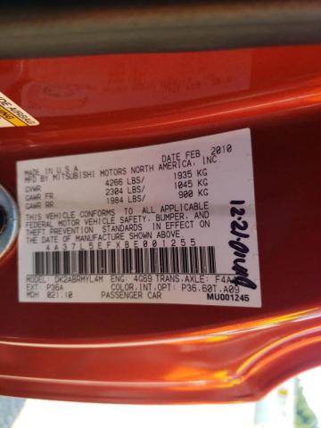 Photo 10 from auction – 2011 MITSUBISHI ECLIPSE SP with VIN 4A37L5EFXBE001255