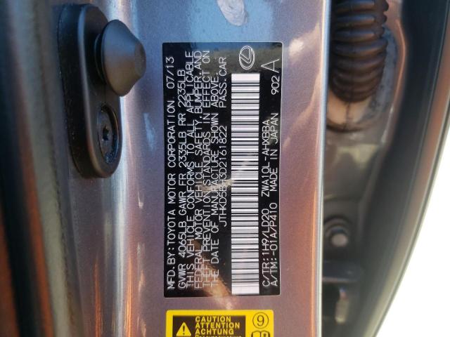 Photo 10 from auction – 2013 LEXUS CT 200 with VIN JTHKD5BH3D2161822