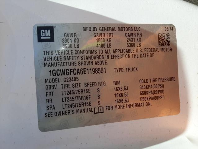 Photo 10 from auction – 2014 CHEVROLET EXPRESS G2 with VIN 1GCWGFCA6E1198551