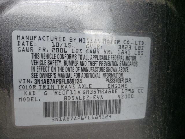 Photo 10 from auction – 2015 NISSAN SENTRA S with VIN 3N1AB7AP6FL689124