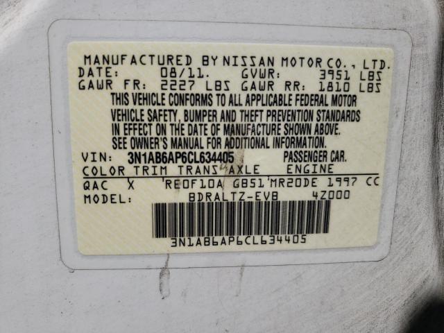Photo 10 from auction – 2012 NISSAN SENTRA 2.0 with VIN 3N1AB6AP6CL634405
