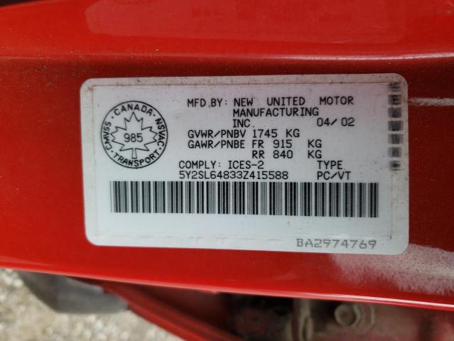 Photo 10 from auction – 2003 PONTIAC VIBE with VIN 5Y2SL64833Z415588